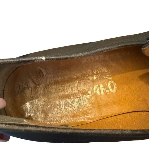 SALVATORE FERRAGAMO BLACK CALFSKIN LEATHER PENNY LOAFER size 8 men’s - Picture 9 of 15